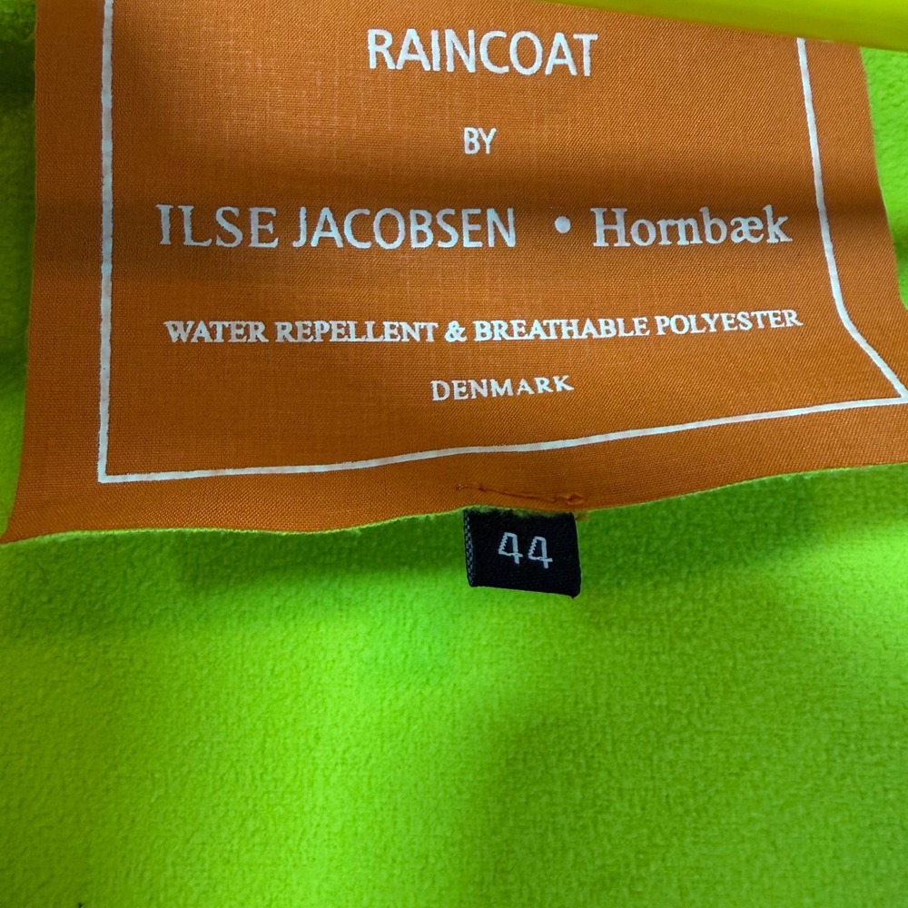 EXCELLENT Ilse Jacobsen Raincoat Womens 44 Orange Hooded Softshell - Picture 4 of 11
